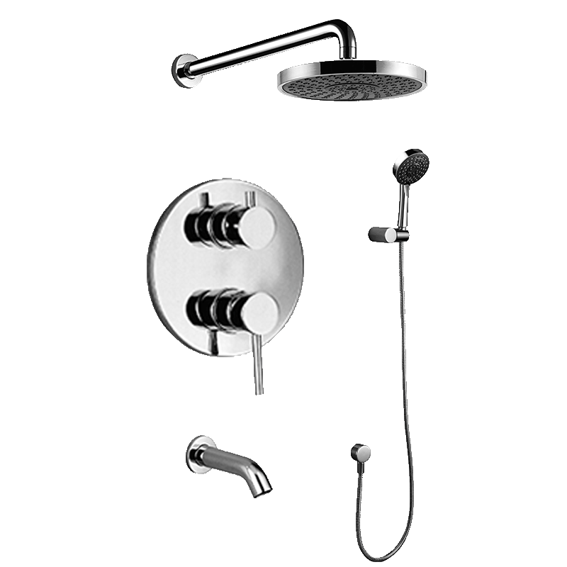 Turin Wall Mount Three Way Bathroom Rain Shower Set